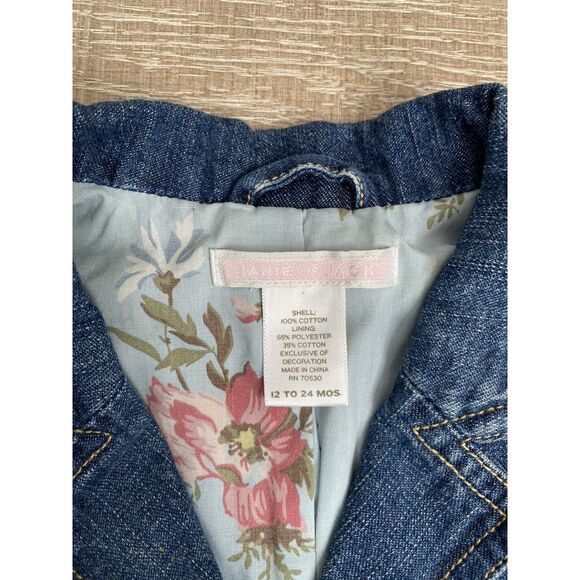 Janie & Jacket Floral Lined and Embroidered Jean Jacket 12-24m - Picture 5 of 6